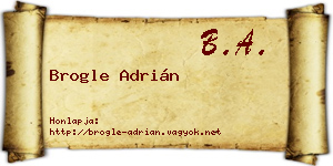 Brogle Adrián névjegykártya