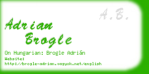 adrian brogle business card
